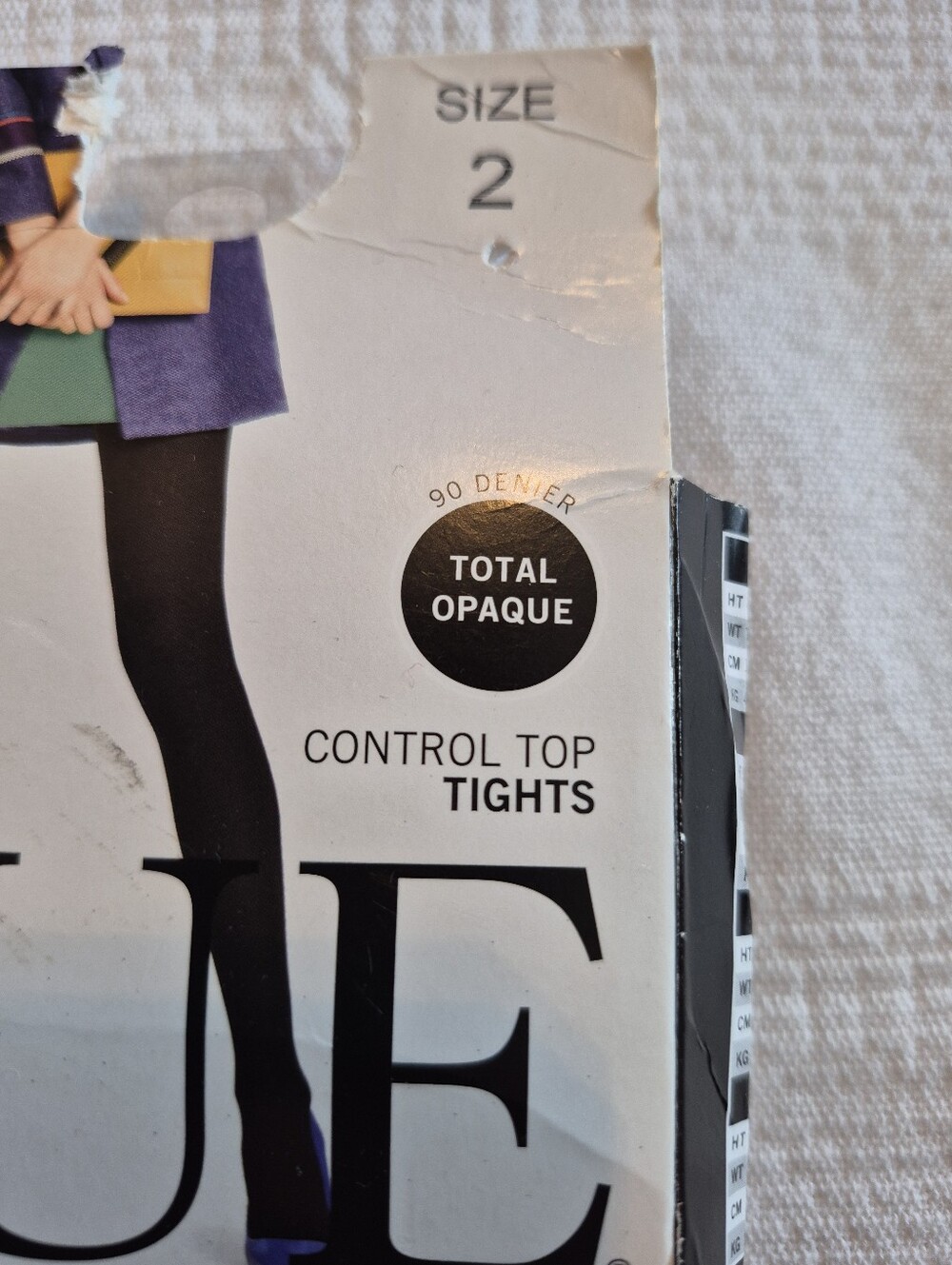 Hue women's size 2 graphite heather 90 denier control top tights NWT - Picture 2 of 4
